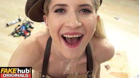 FAKEhub - Curious blonde 'Penis&#x1F346; Artist' obsessed with big, handsome Dick&#x1F346; Model