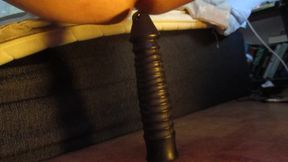 Riding my black anal dildo