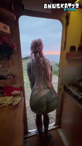 Alt Tattooed Couple's Perverse Road Trip Adventures - Outdoor Kinky Fun   Clip 1