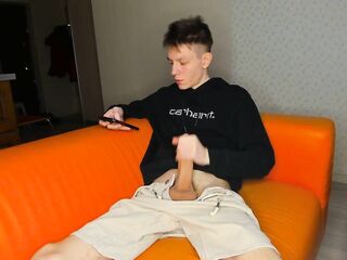 Twink Star Pinches Juicy Shaft For Biggest Cum Eruption