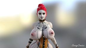 sassyComics -The Joker'_s Girlfriend naked and crazy catwalk