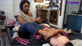 Perfect Indian/Ebony Goddess Phoenix gives Foot Smelling Handjob with Huge Cumshot