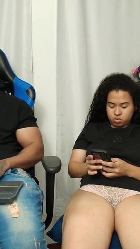 The whore masturbates in the office   Clip 2