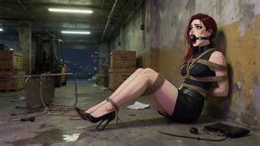 Tied Up in Warehouse She Calls Her Lover for Rescue