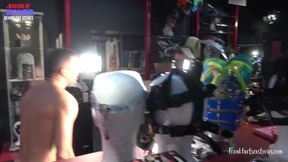 three way Scene In A homo Store - The Making Of Penetrate-Stick