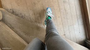 KIRA WALKING, JUMPING ON OLD WOODEN SQUEAKY STAIRS - MP4 Mobile Version