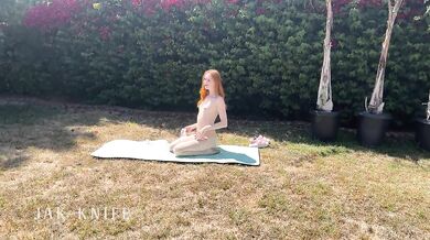 My redhead teen neighbor rides this huge dick like a desperate babe