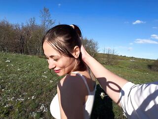 Sexy sex in the mountains: POV and hard doggy on top