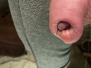 Uncut flaccid penis up close, right in your face.