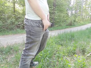 Quick piddle in the forest