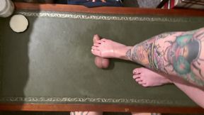 Trampling his pathetic cock, he came so must have liked it