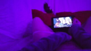 Red Haired bimbos Masturbating Watching Dyke Anime Uncensored when Parents are inside Home