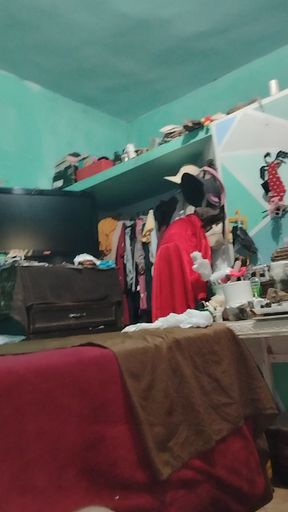 Mother models her lingerie for me