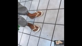 Hood Ebony Feet N White Flip Flops