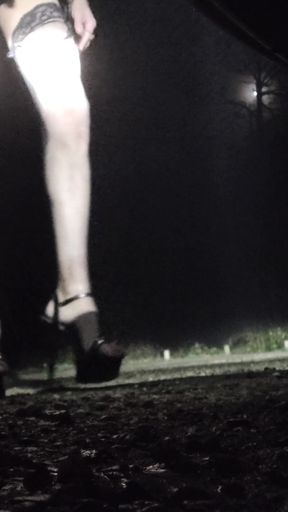 Waiting for Beautiful Cocks, Ass in the Air in a Parking Lot at Night. La Faisanderie91 Vanessabitchx Parischiennetrvprod91