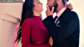 Naughty busty babe gets doggystyled