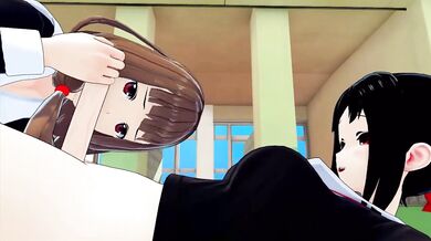 Kaguya x Miko Futa 3D Rough Cum-filled Butt Creampie