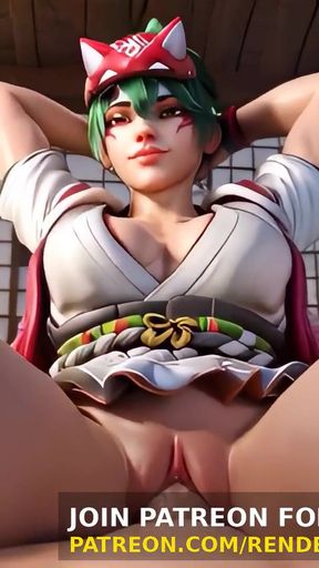 Memorable moment from &quot;3D Animation : Overwatch - Kiriko Dick Ride Uncensored Hentai AI Generated Cartoon&quot;