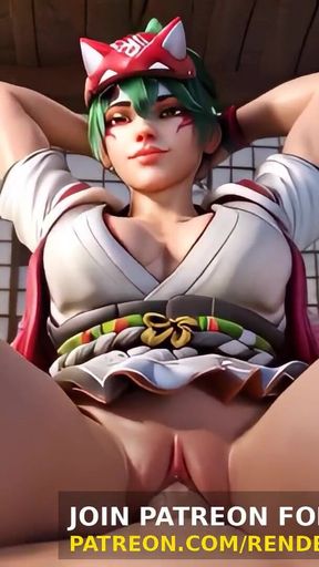 Memorable moment from &quot;3D Animation : Overwatch - Kiriko Dick Ride Uncensored Hentai AI Generated Cartoon&quot;