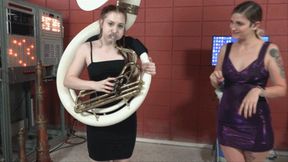 Arietta and Ayla Try Out the Sousaphone (MP4 - 720p)