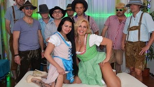 Oktoberfest groupsex orgy with Candy Love and Milf Kitty