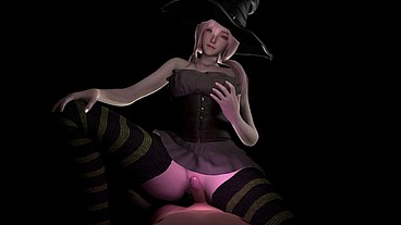 A Korean Witch's Lapdance (Halloween Riding)