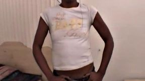 Ebony teen gets off as she is fingered in POV scene