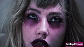 Goth teenager nympho gets her male stick treatment