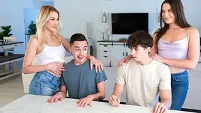 Two soccer moms ditch the tournament and fuck both their stepsons instead
