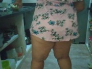 looking at the babysitter's short pink dress and see how she shows