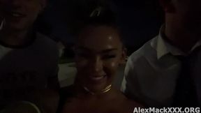 hayley davies sucks 2 cocks in the car