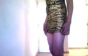 Lily bravo in golden dress shakes her ass