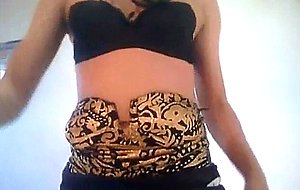 Lily bravo in golden dress shakes her ass