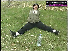 BBW jogging does some pussy sport