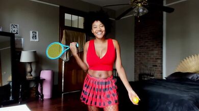 Tennis Student Rosaline Gushing Wet by BWC Dildo Ride
