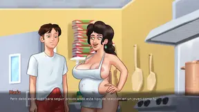 Stepmom Seduces Son in the Kitchen - Summertime Saga