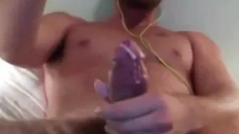 Hairy Bear Strokes Big Cock to Cumshot on Webcam