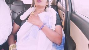 indian bhabi car romance with husbands brother. telugu dirty talks.