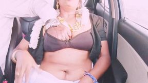 indian bhabi car romance with husbands brother. telugu dirty talks.