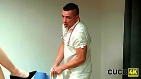 Cuck4k. porno with the gynaecologist hits so well
