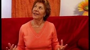 Retro granny blowjobs two young dicks and gets fucked in vintage threesome porn video