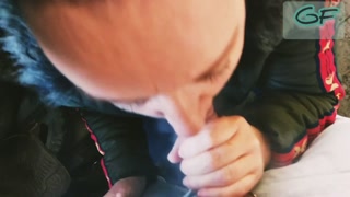 POV - giving me a blowjob while smoking a cigarette