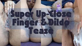 Close Up Finger and Dildo Tease