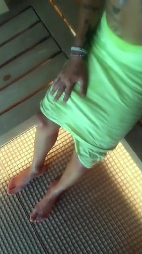 Tattooed Twink Shows Uncut Cock, Balls and Body in the Sauna