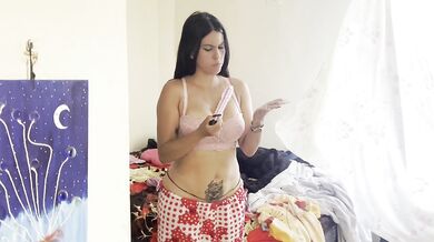 CHRISTMAS SEX - Busty and curvy stepmother has sex with her stepson