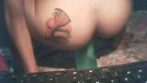 The chick on the webcam rode one liter plastic bottle for me