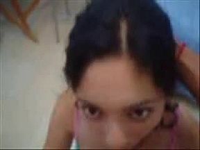 Mexican college girl giving sexy oral on my camera