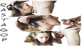 Sloppy blowjob and ass licking delivery man