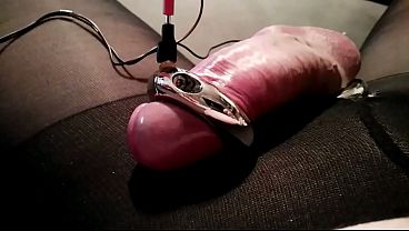 Schwanz Melken mit E Stim. Nylonx1