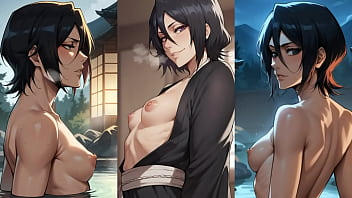 Brunette Rukia Kuchiki gets anal and lesbian action in anime hentai